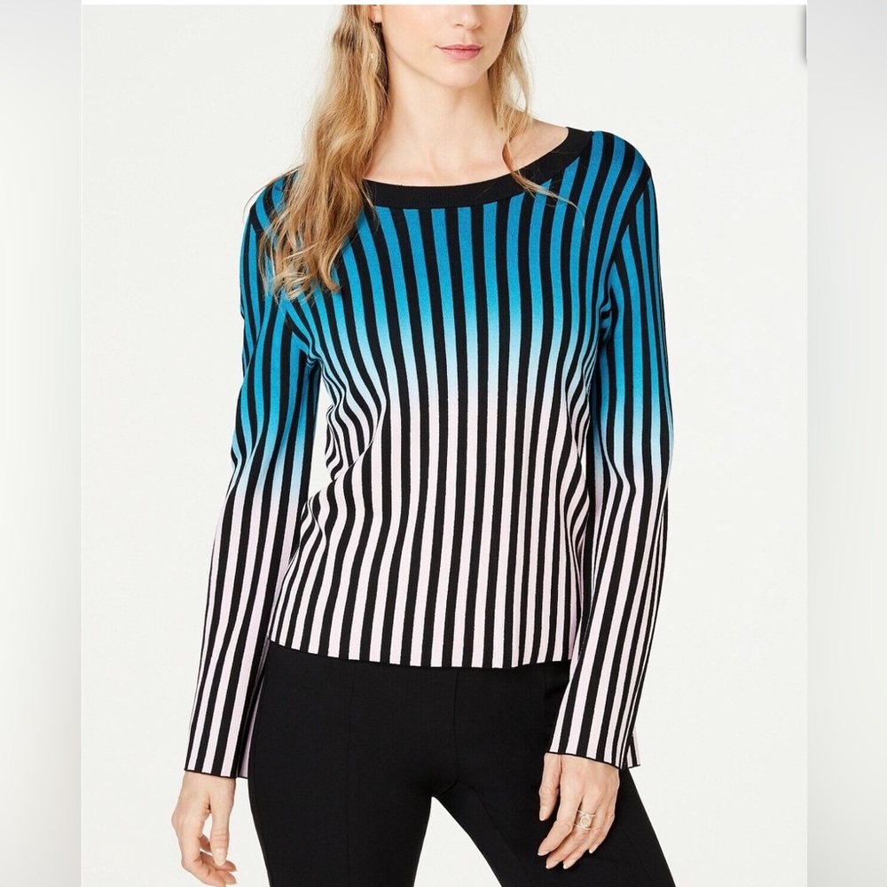 INC Ombré Striped Sweater with Bell Sleeves